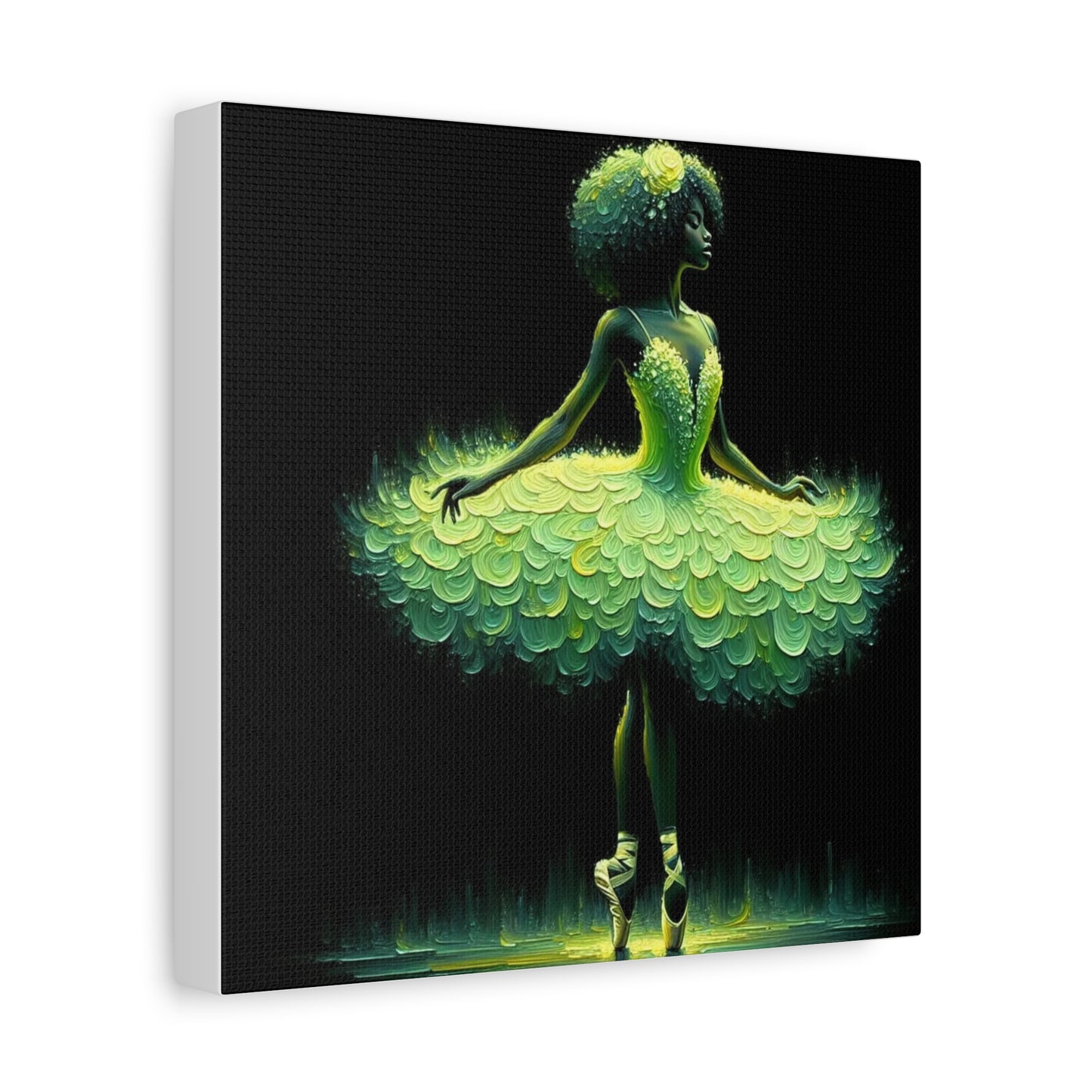 Beautiful Black Ballerina in Yellow Canvas Art