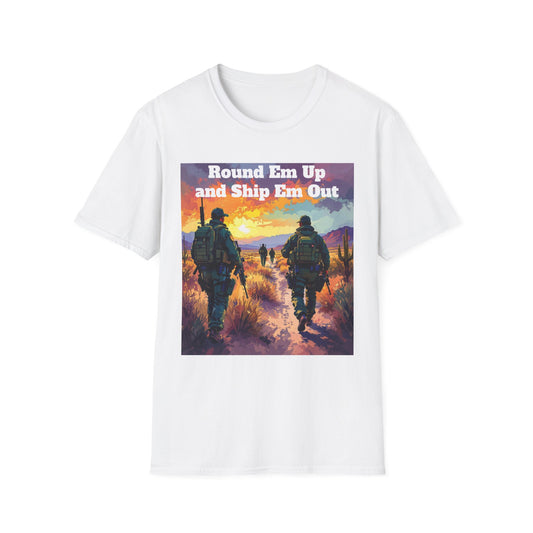 Round Em Up and Ship Em Out Western Boho, Unisex T-Shirt,