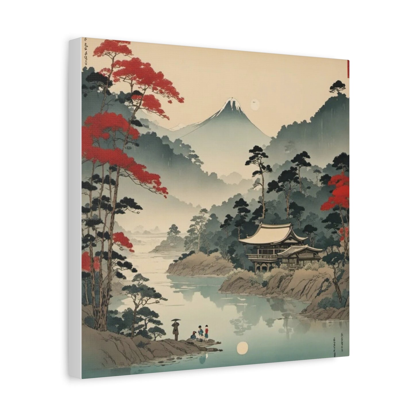 Home by the Lake Asian Abstract Art