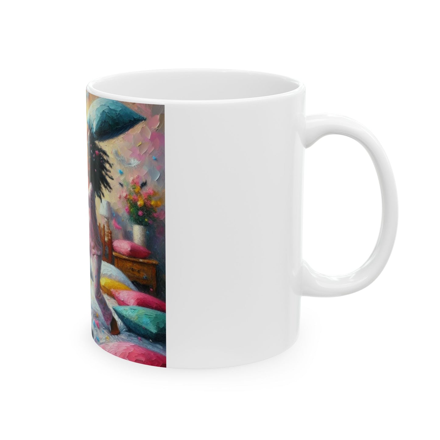 Precious Child Pillow Fight Ceramic Mug (11oz, 15oz)