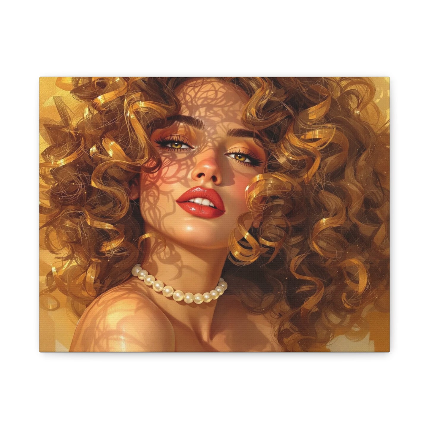 Canvas Print - Blonde Woman With Pearls