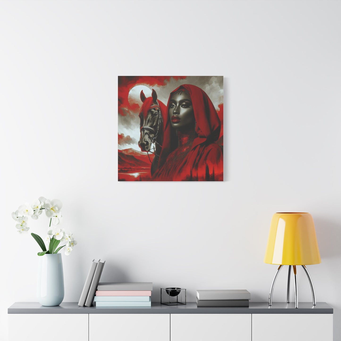 Beautiful Black Woman and her Horse Canvas Art