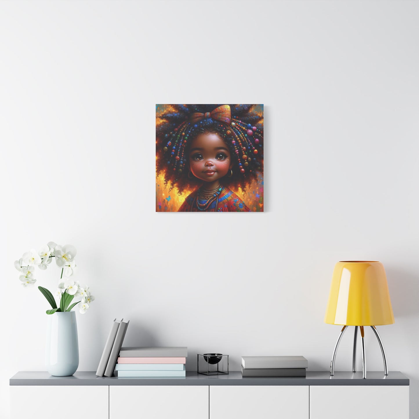 Beautiful Child Black Canvas Art