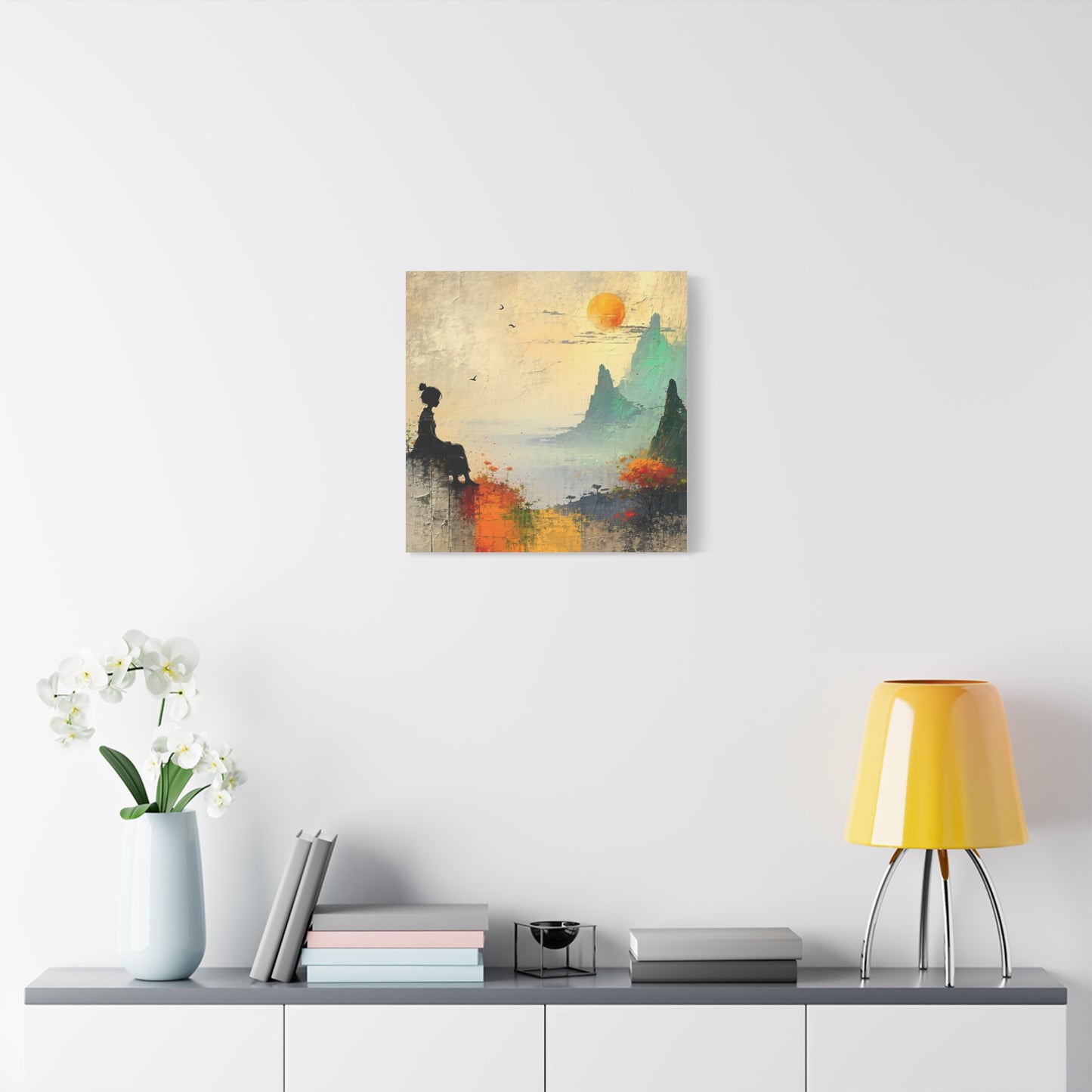 Girl On a Hill Abstract Art
