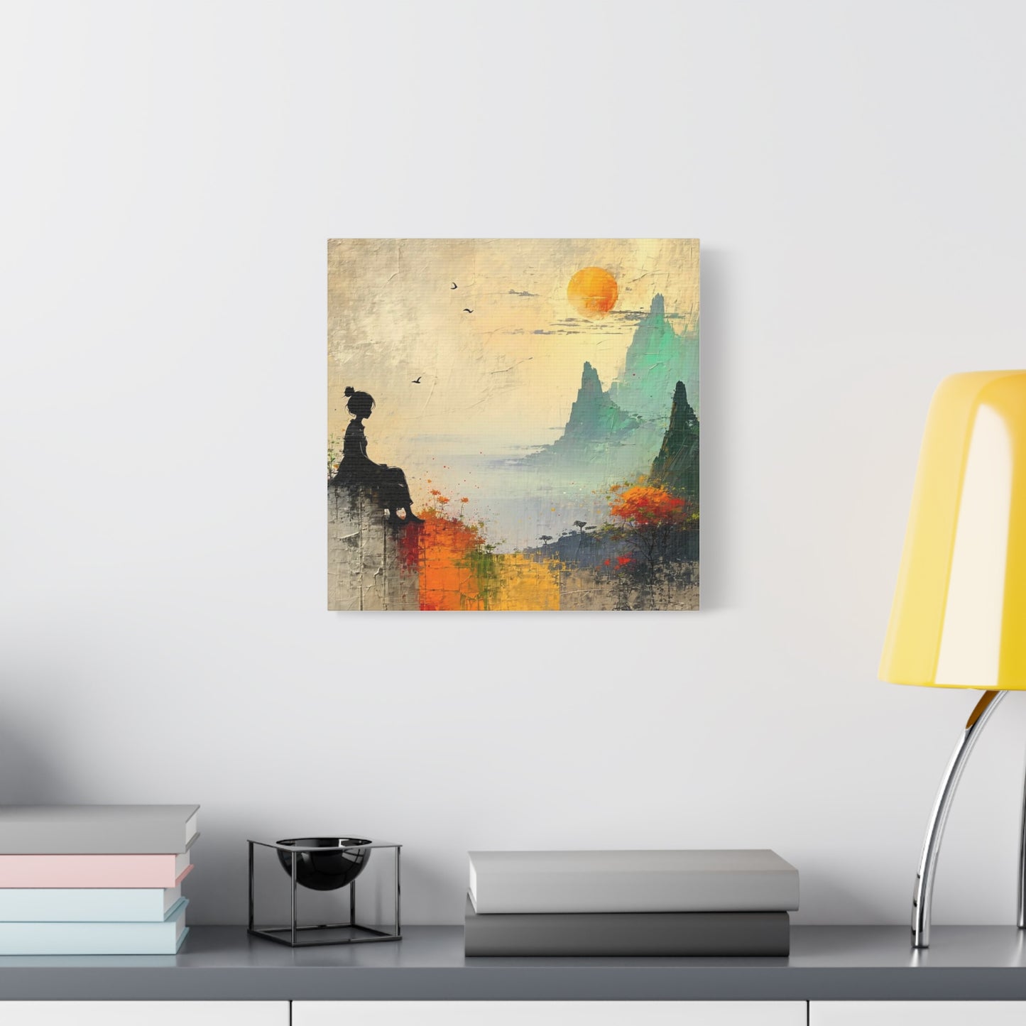 Girl On a Hill Abstract Art