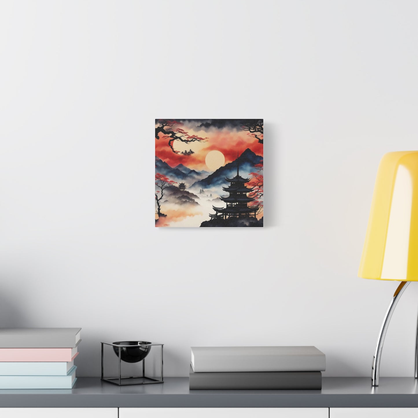 Sunset over the Mountains Asian Abstract Art