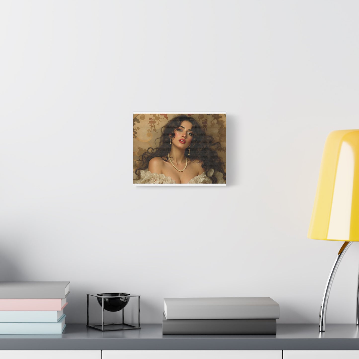 Canvas Print - Brunette Woman With Pearls