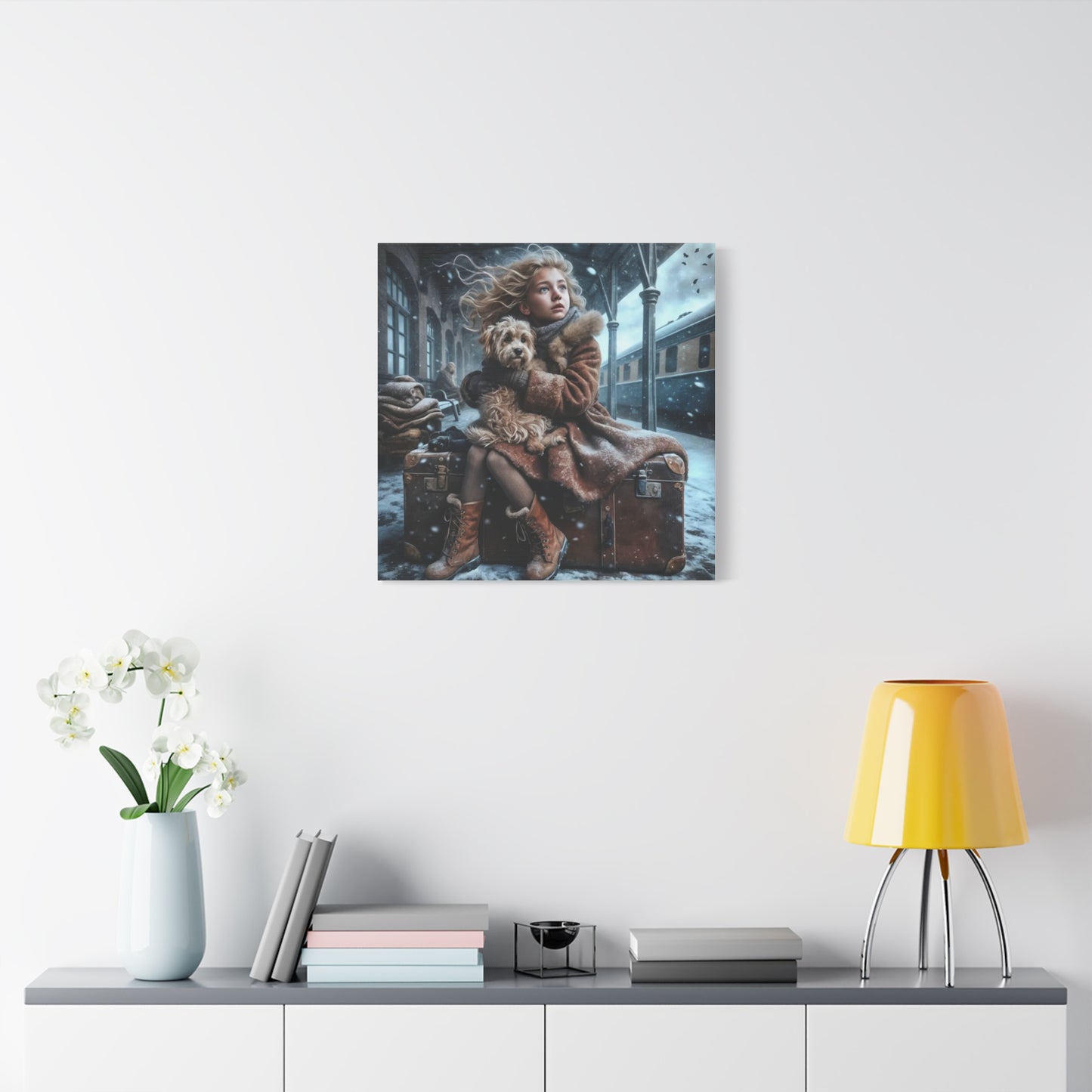A Girl and Her Dog Art