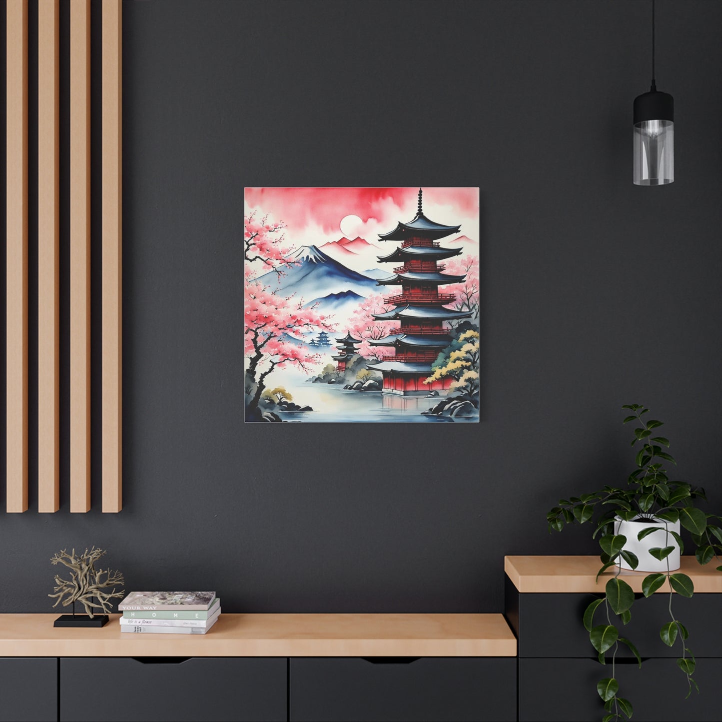 Sunset over the Mountains Asian Abstract Art