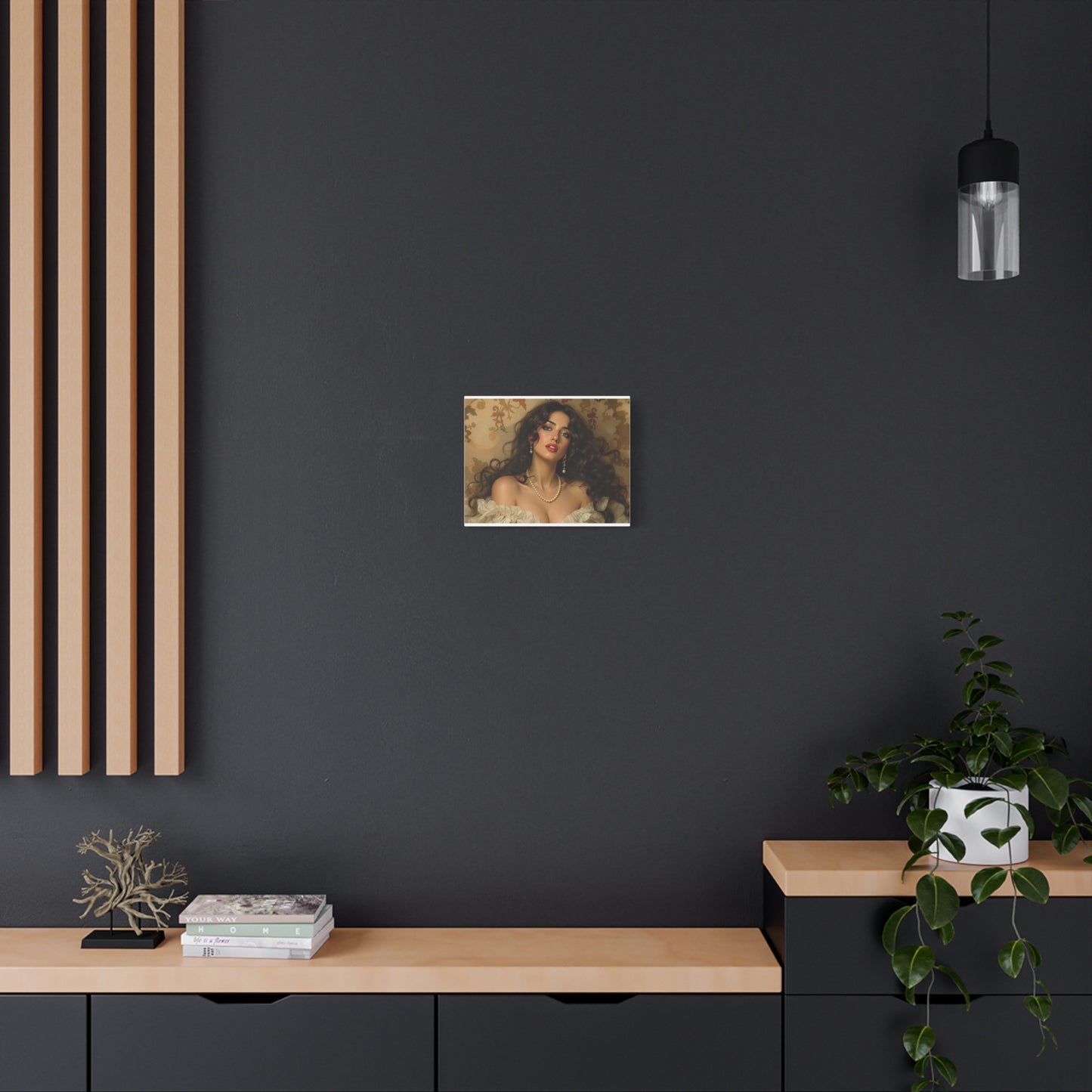 Canvas Print - Brunette Woman With Pearls