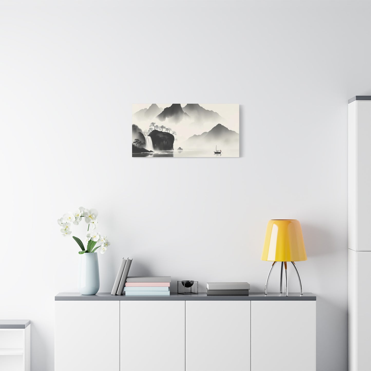 Boat in the Distance Asian Abstract Art