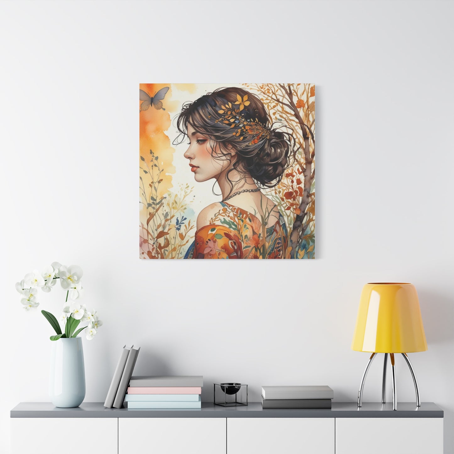 Girl with Leaves in Her Hair Abstract Art