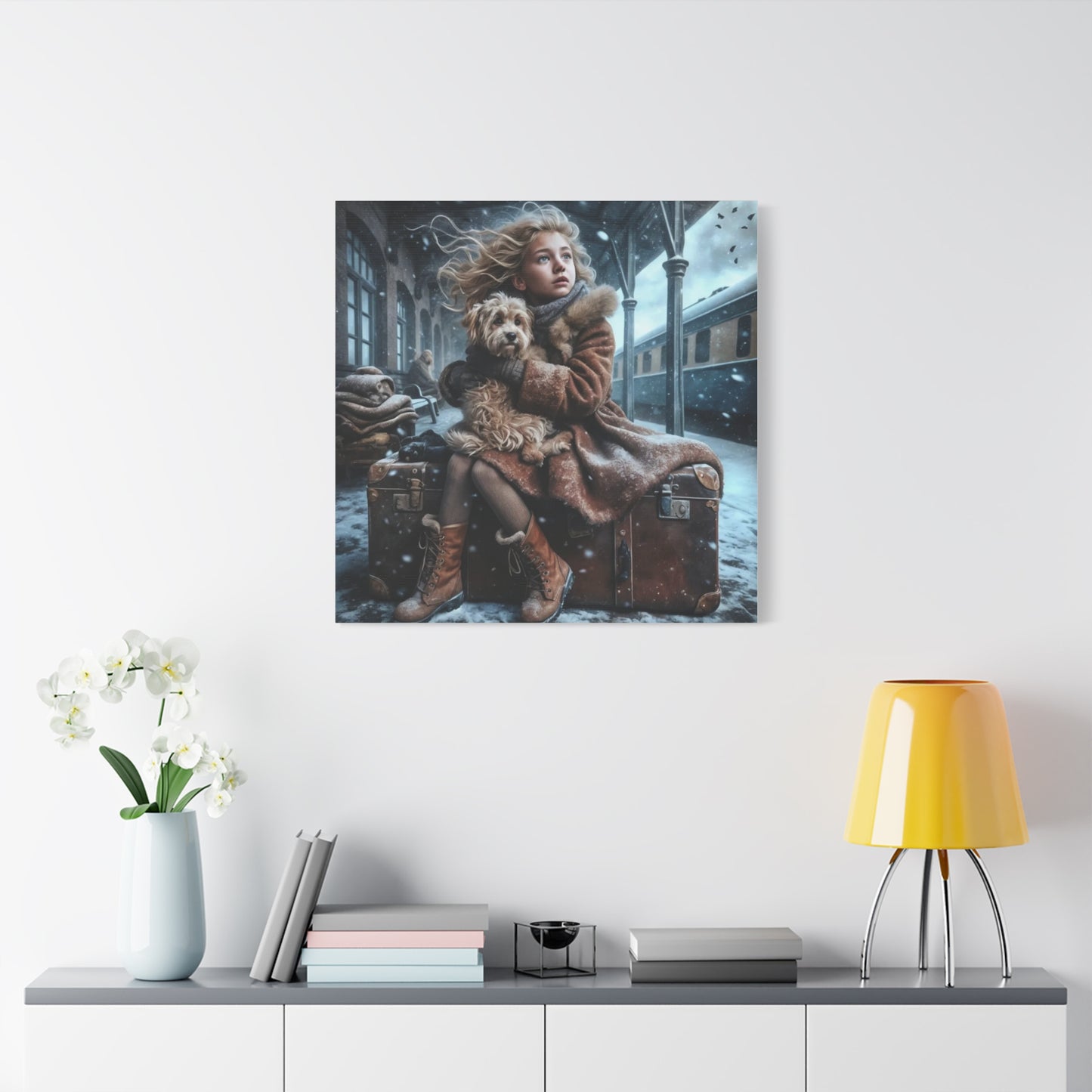 A Girl and Her Dog Art