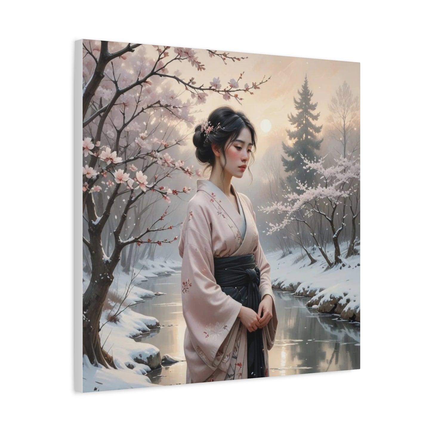 Lady in the Snow Asian Abstract Art