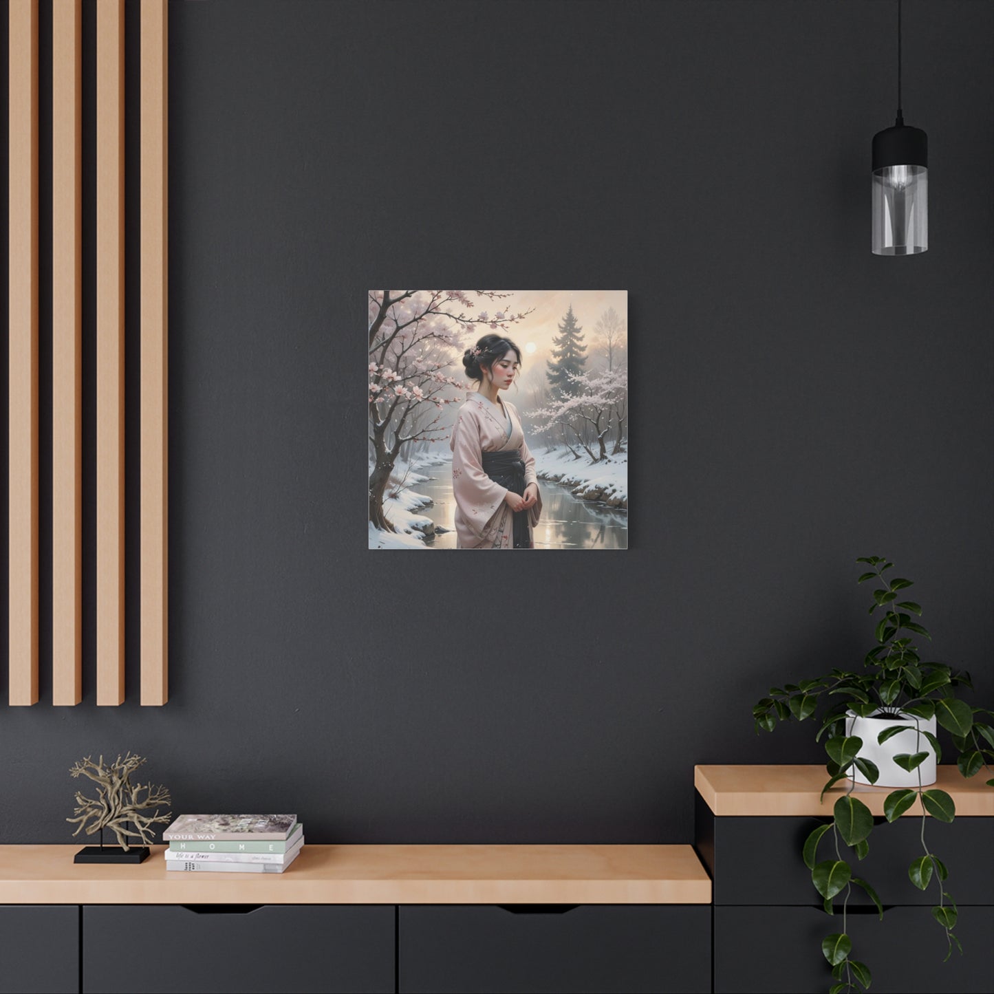 Lady in the Snow Asian Abstract Art