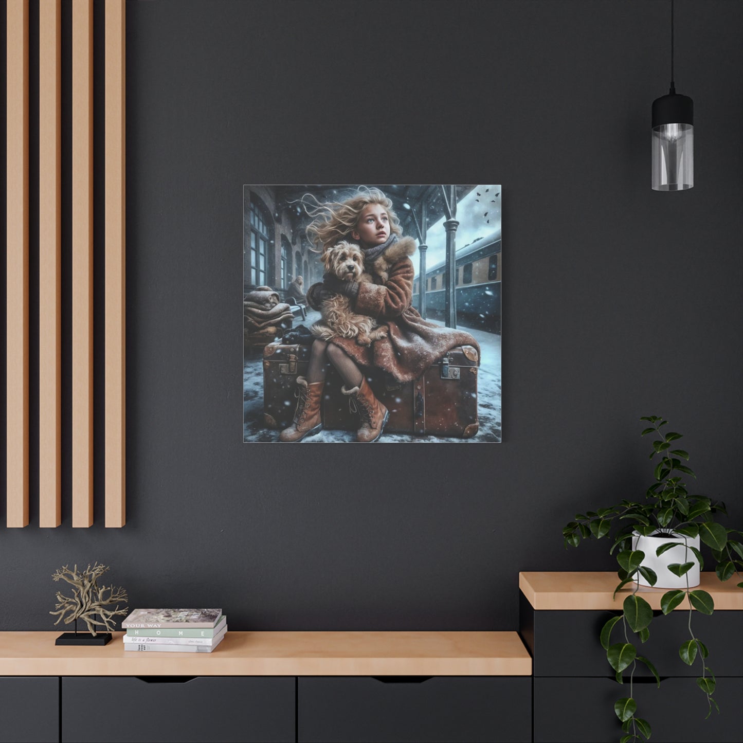 A Girl and Her Dog Art