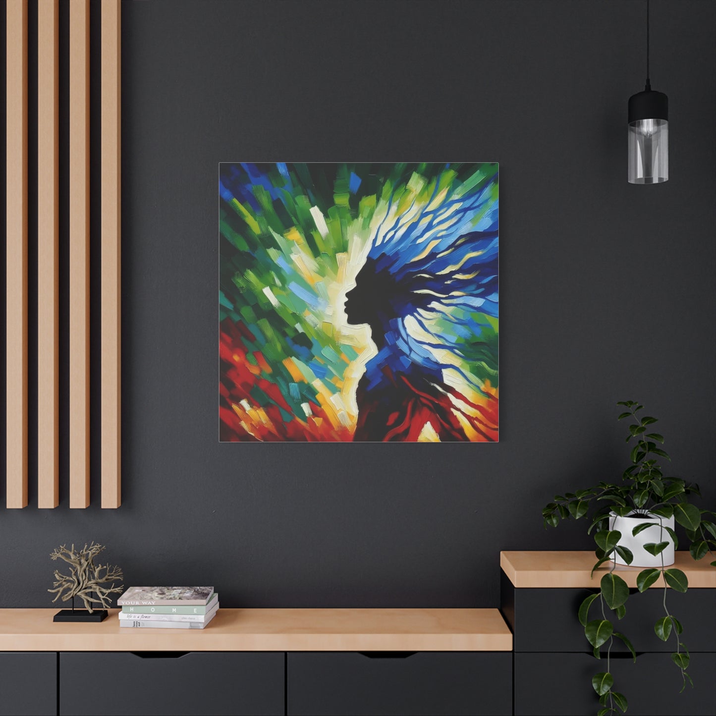 Abstract Man Black Canvas Art