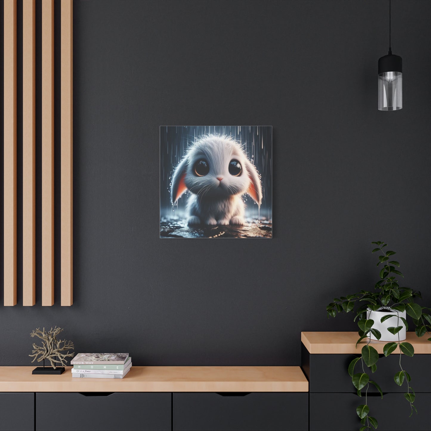 Baby Bunny in the Rain Art