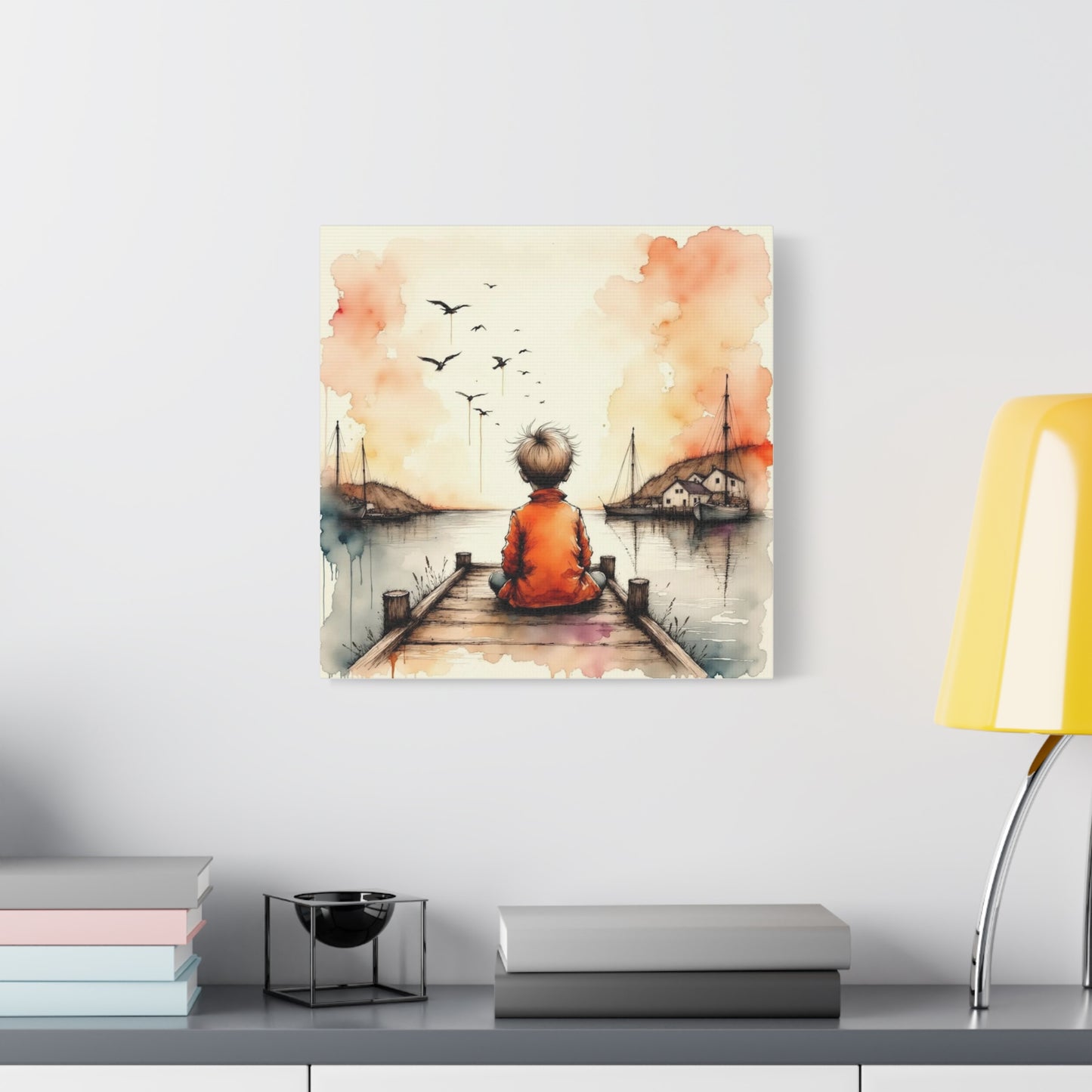 Little Boy on the Dock Abstract Art
