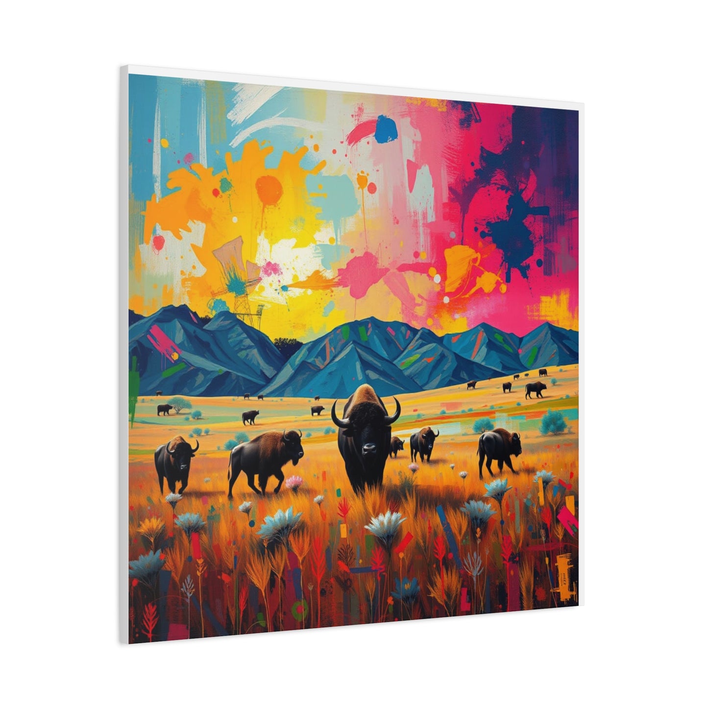 Canvas Print -Abstract Buffalo Wall Art