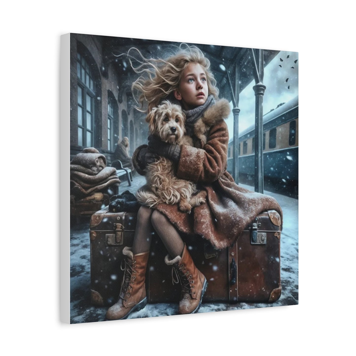 A Girl and Her Dog Art
