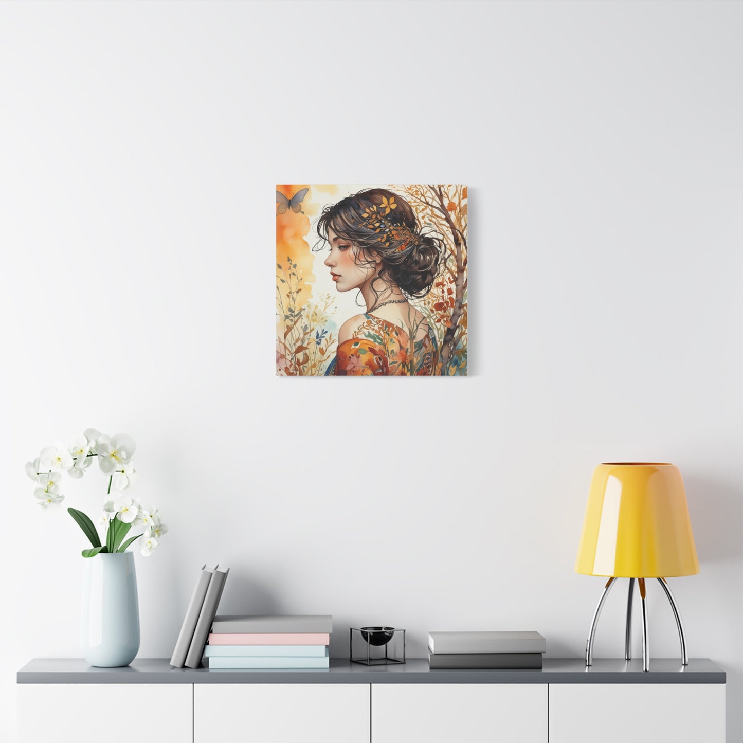 Girl with Leaves in Her Hair Abstract Art