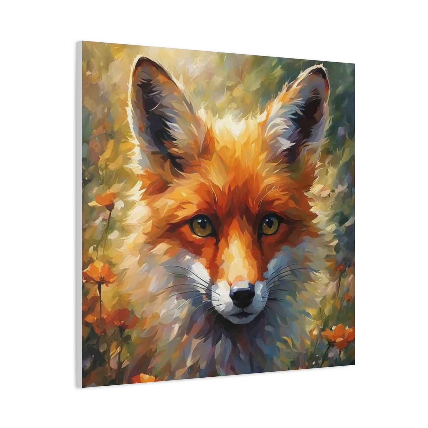 Fox in the Flowers Abstract Art