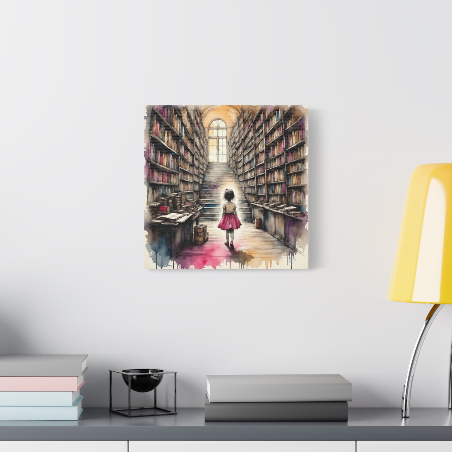 Girl in the Library Abstract Art