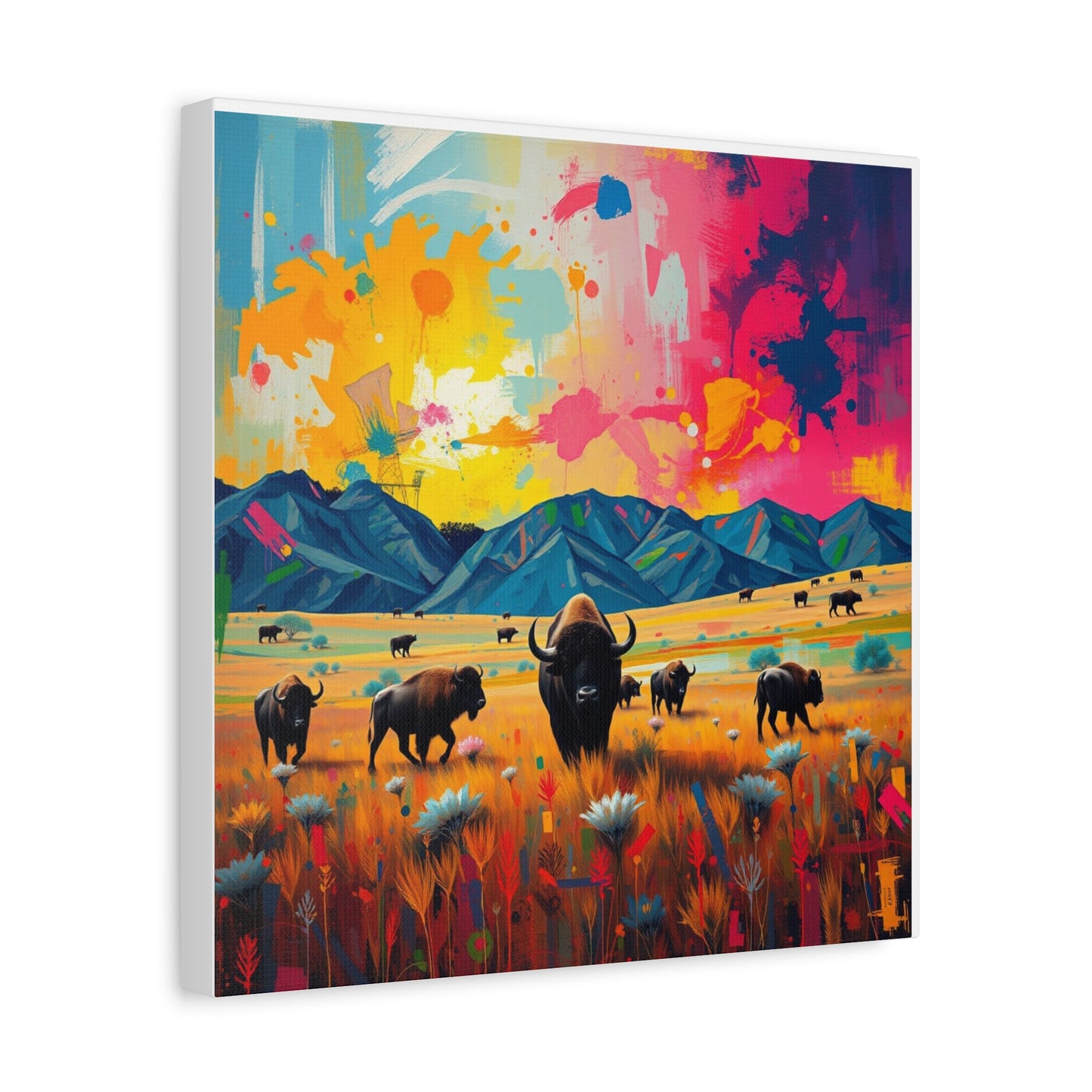 Canvas Print -Abstract Buffalo Wall Art