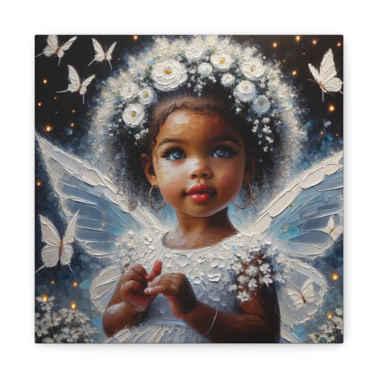 Beautiful Child Black Canvas Art
