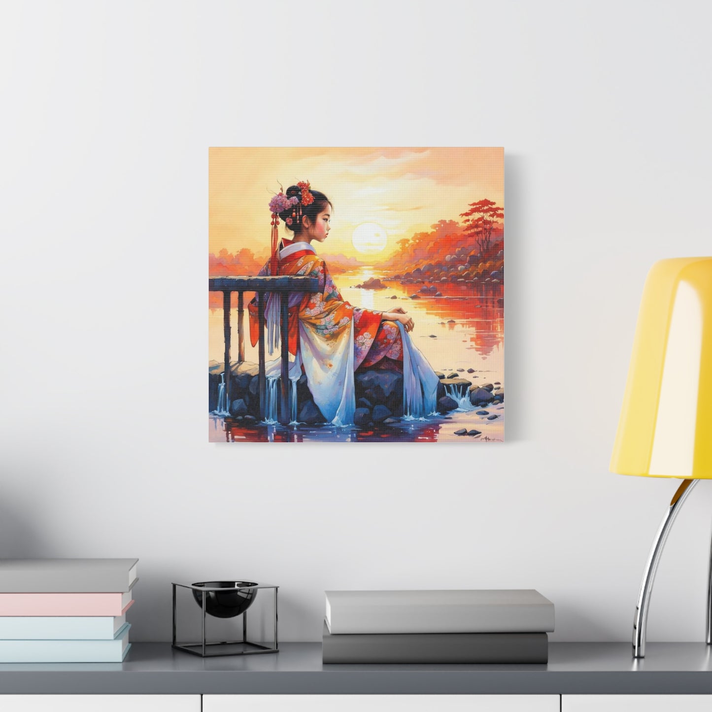 Girl by the Water Asian Abstract Art