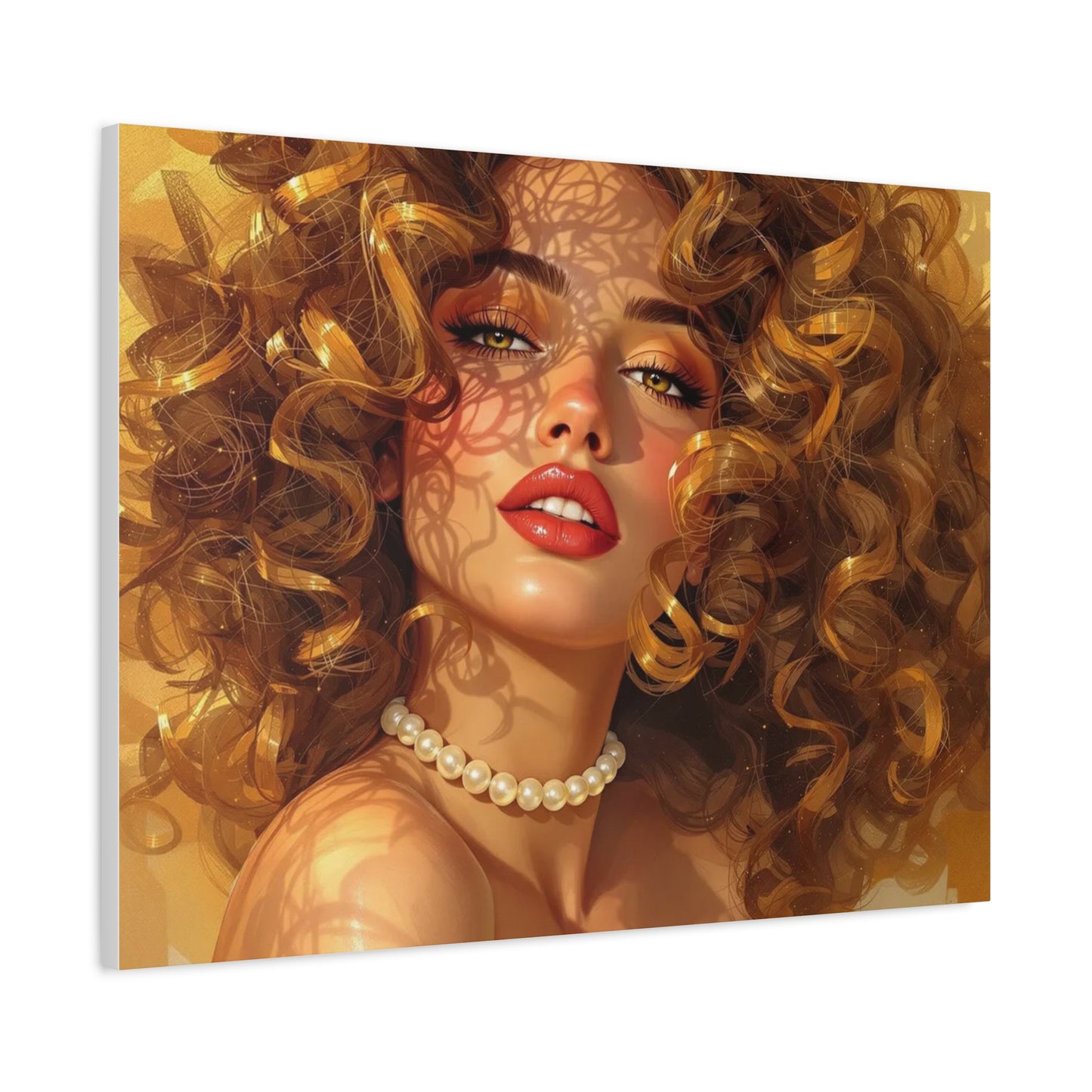 Canvas Print - Blonde Woman With Pearls