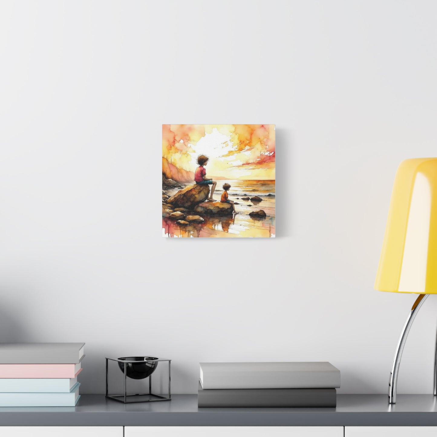 Boys on the Beach Abstract Art