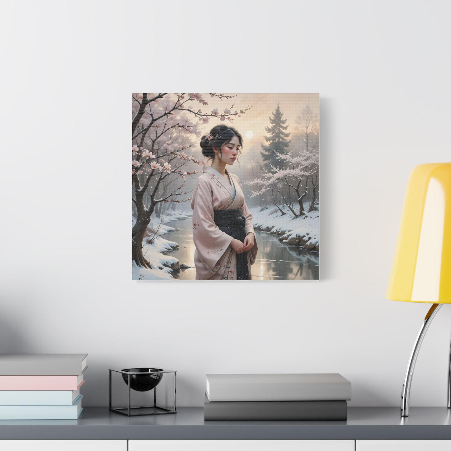 Lady in the Snow Asian Abstract Art