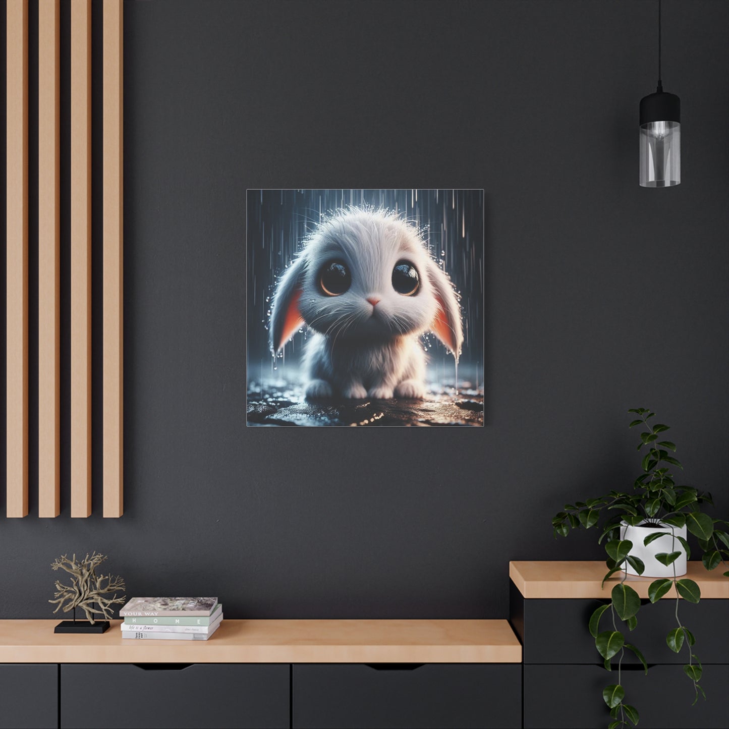 Baby Bunny in the Rain Art