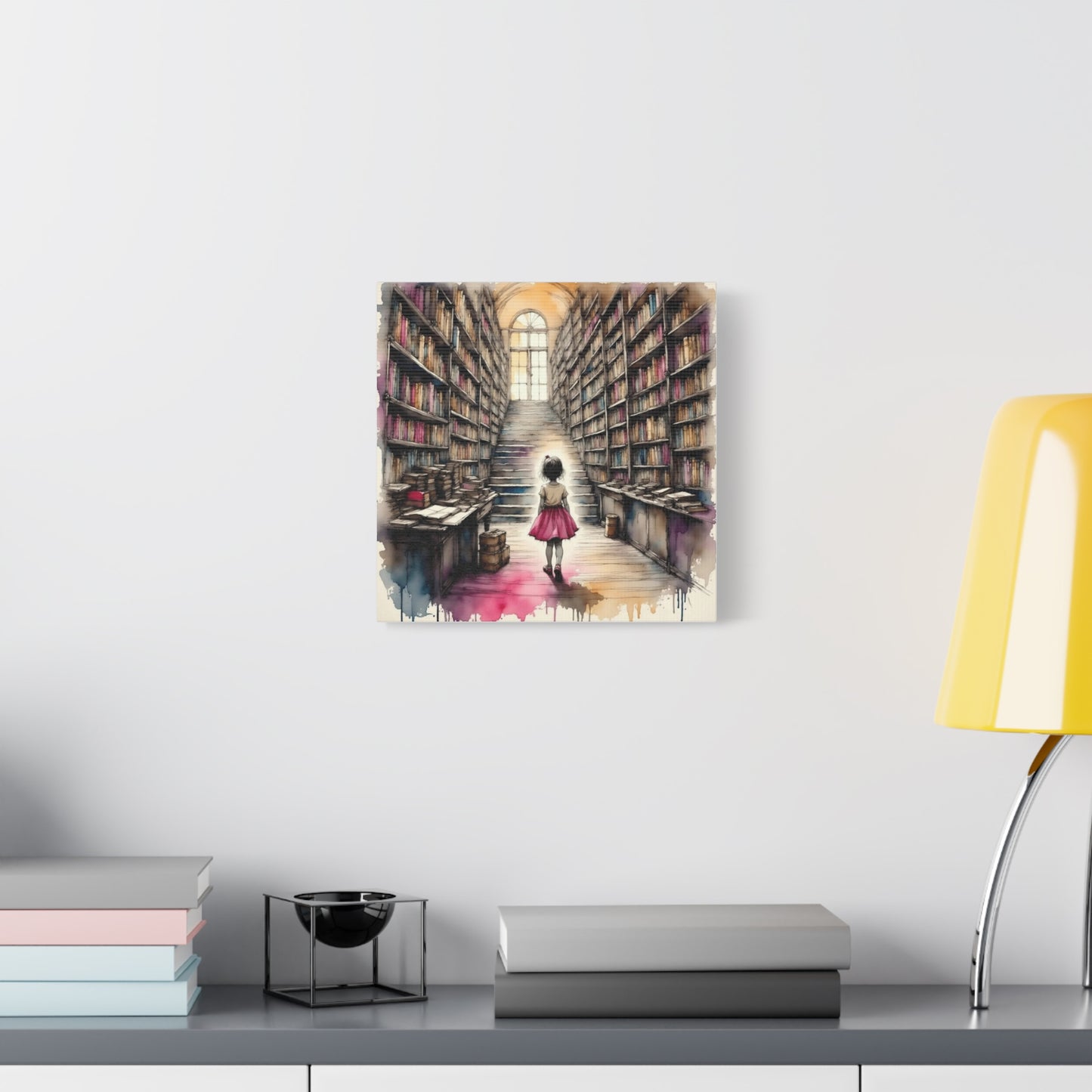 Girl in the Library Abstract Art