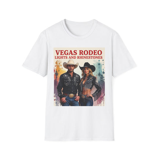 Vegas Rodeo Lights and Rhinestones Western Boho, Unisex T-Shirt,