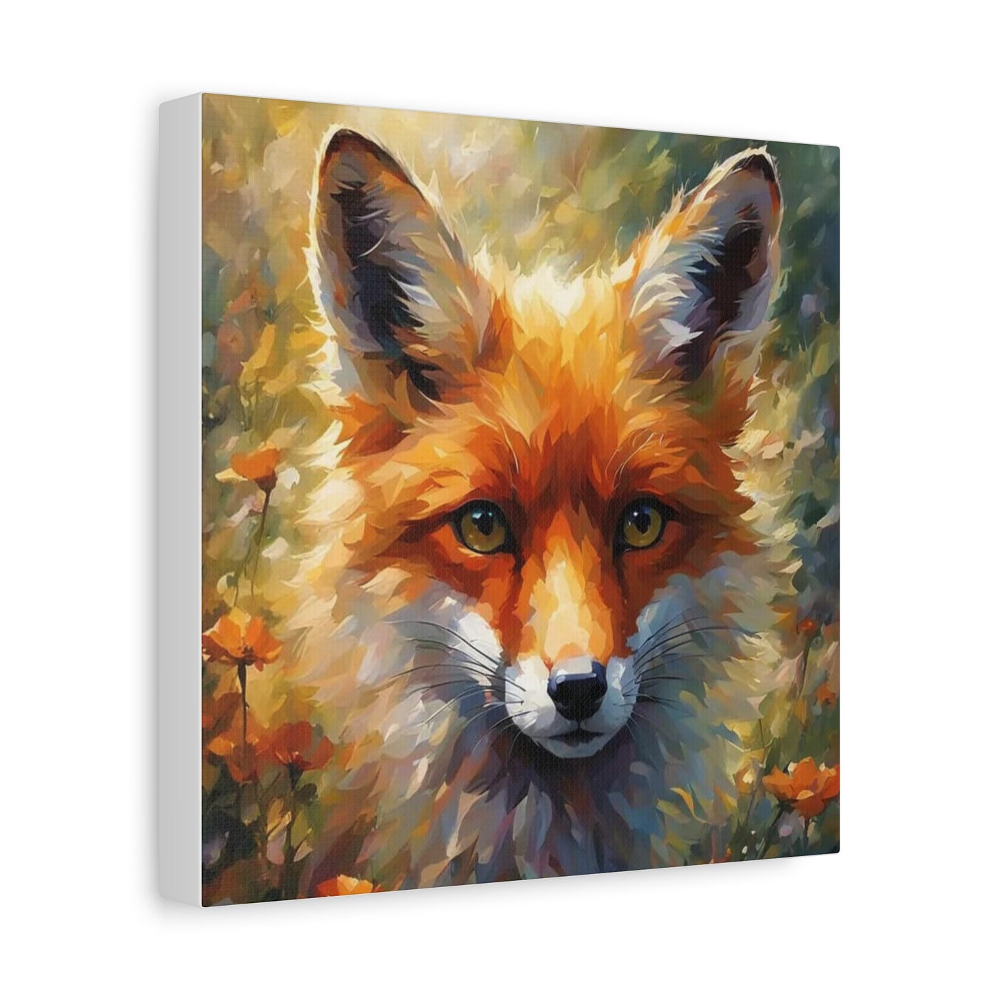 Fox in the Flowers Abstract Art
