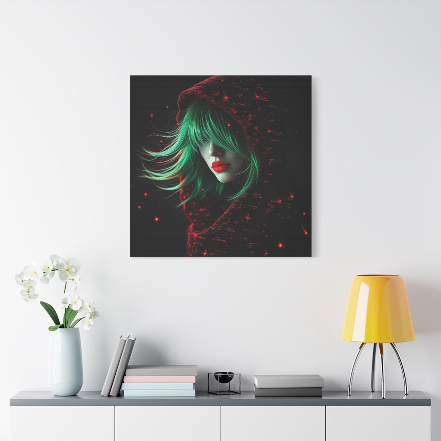 Green Haired Lady Abstract Art