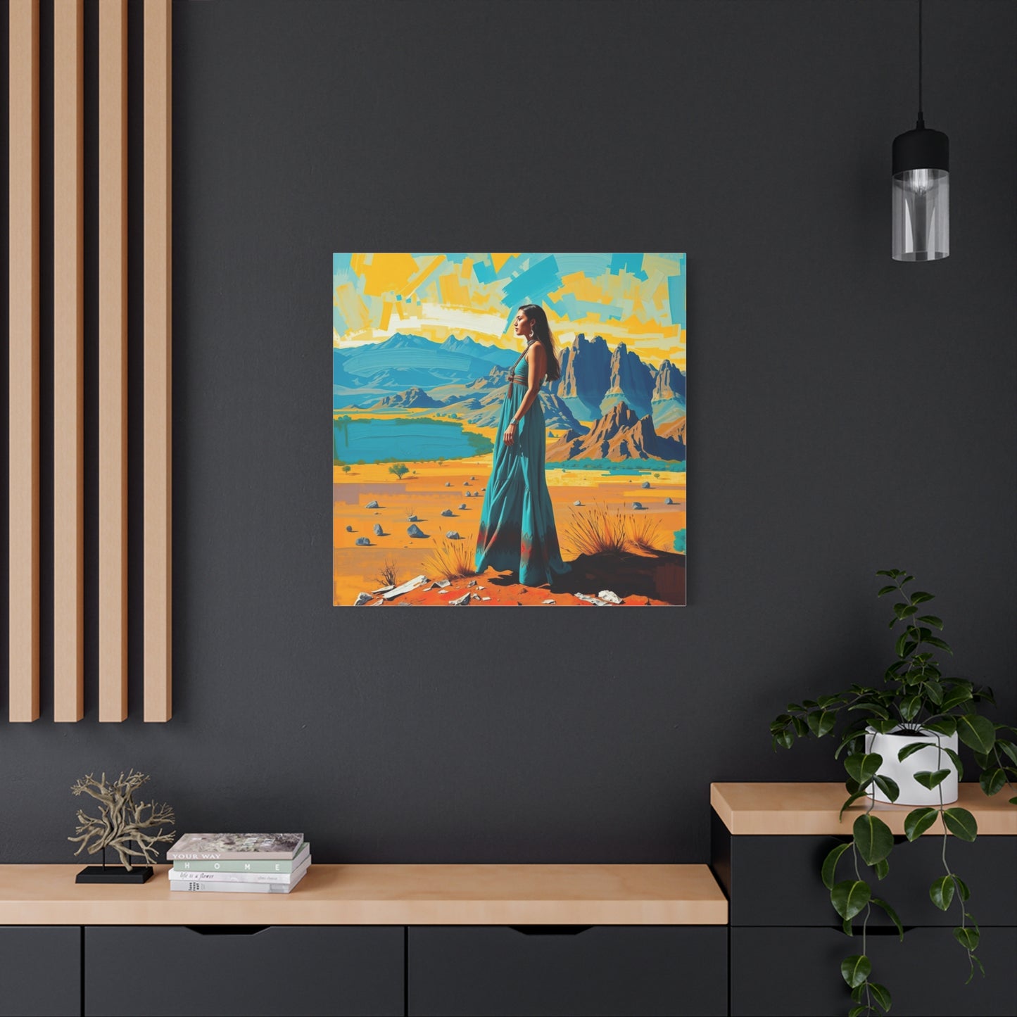 Canvas Print -Vibrant Native American Woman Wall Art