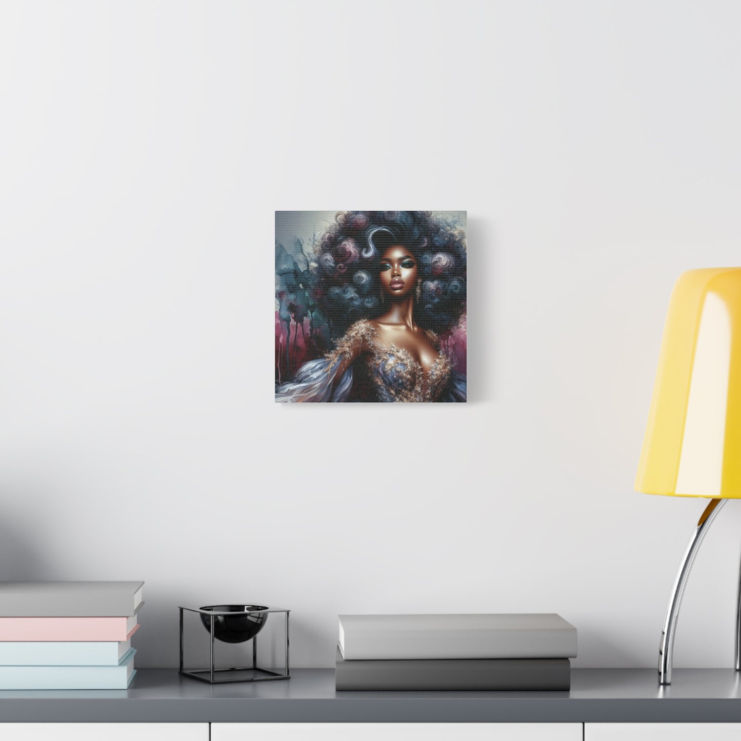 Beautiful Woman Black Canvas Art