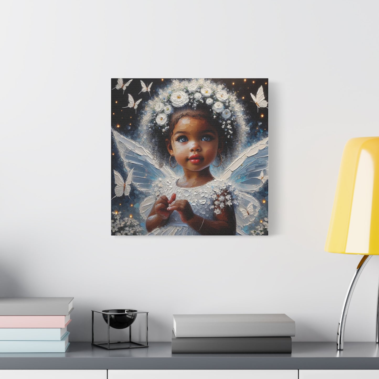 Beautiful Child Black Canvas Art