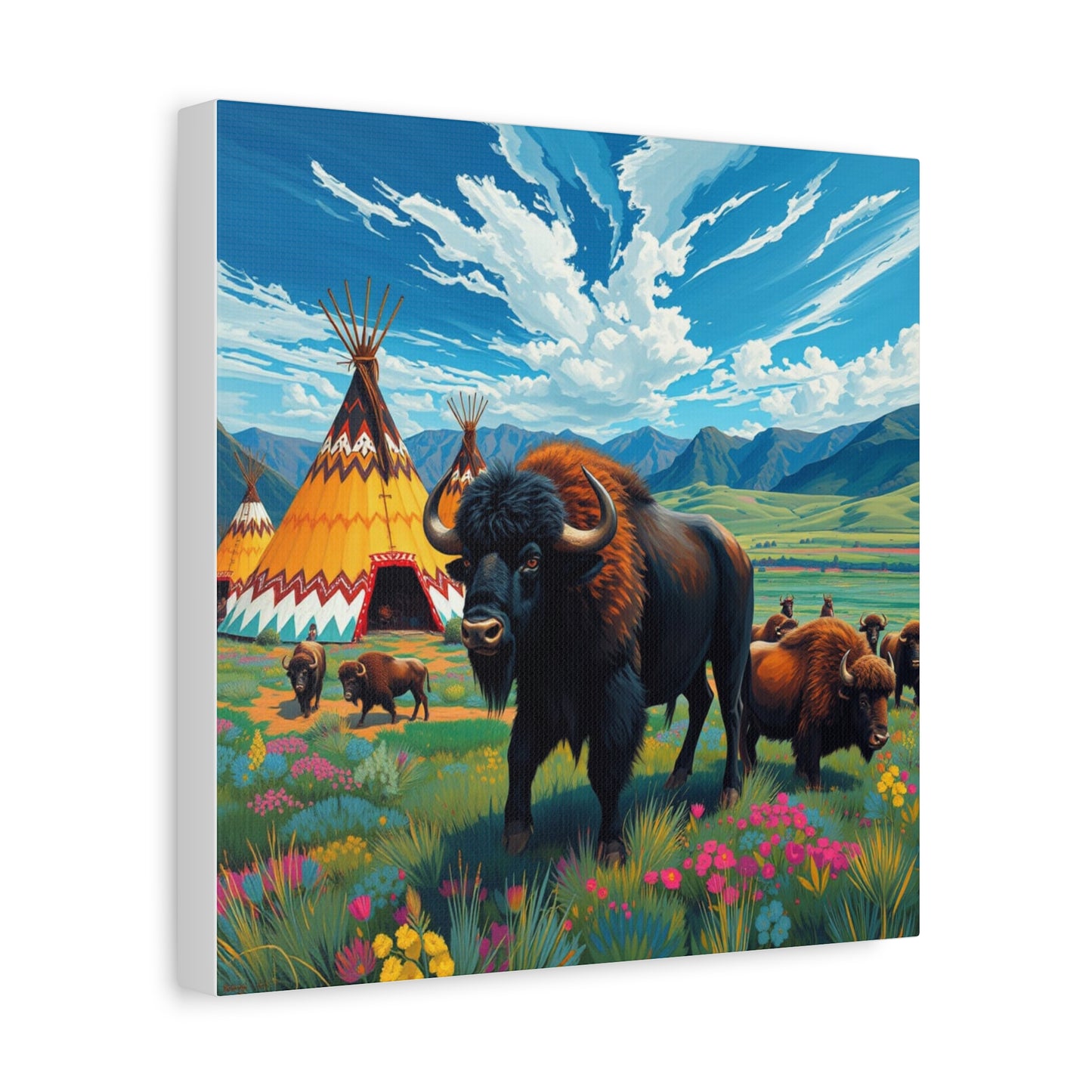 Canvas Print -Vibrant Buffalo Wall Art