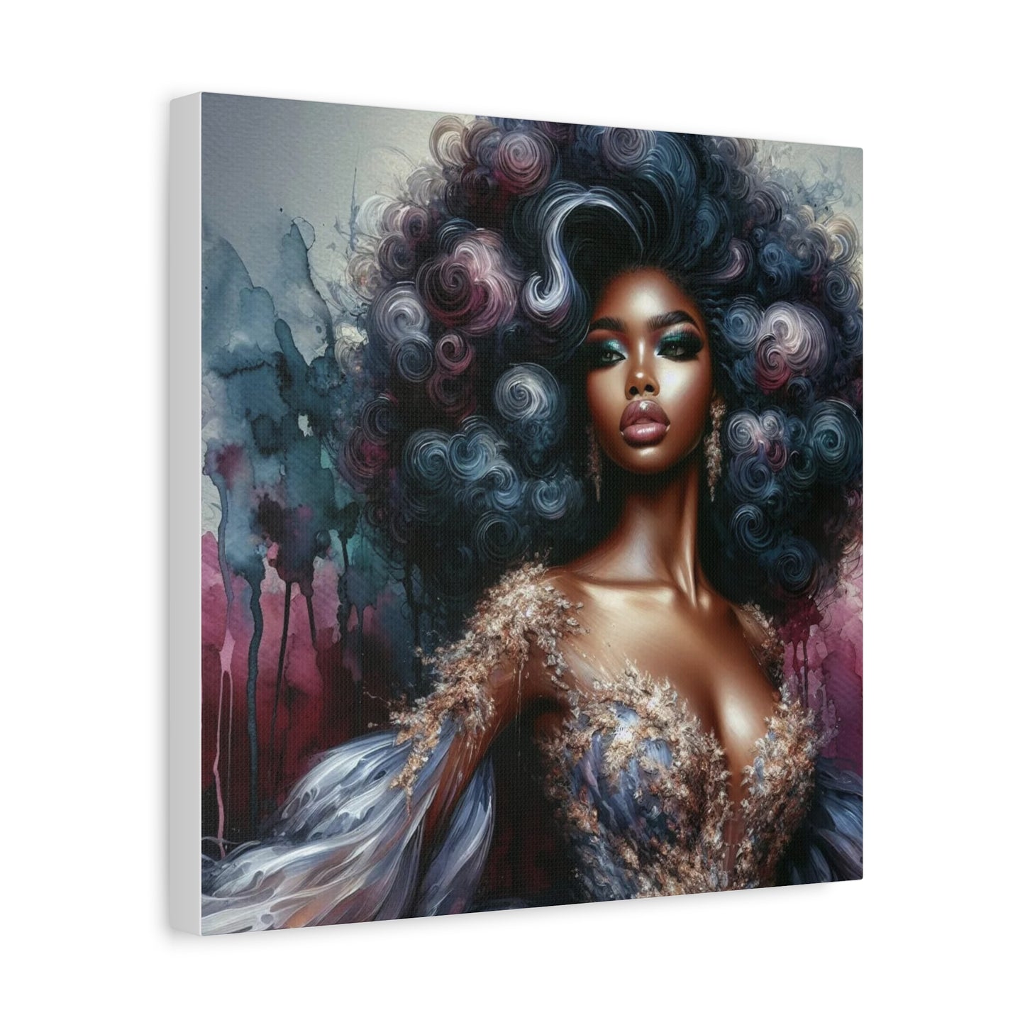 Beautiful Woman Black Canvas Art