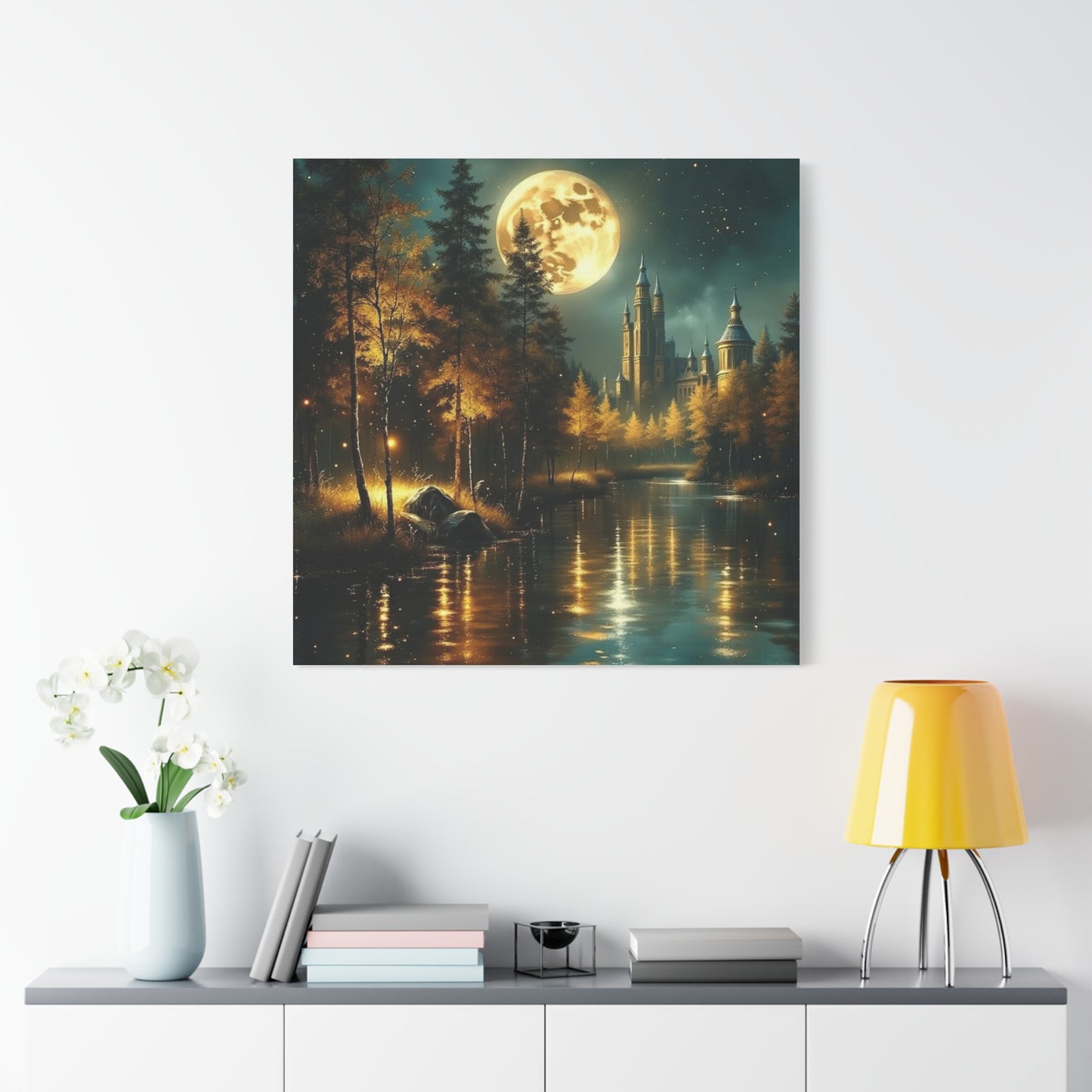 Canvas Print - Moon Over the Castle Wall Art
