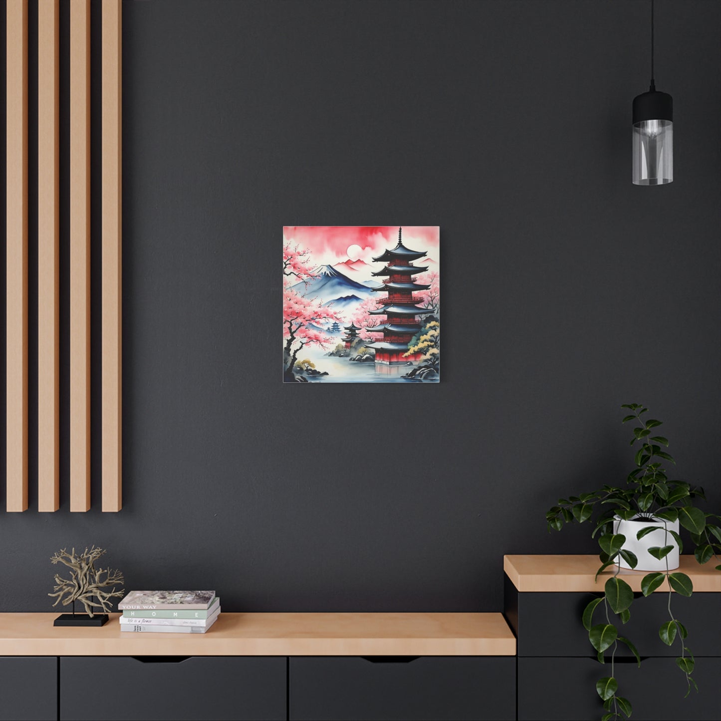 Sunset over the Mountains Asian Abstract Art