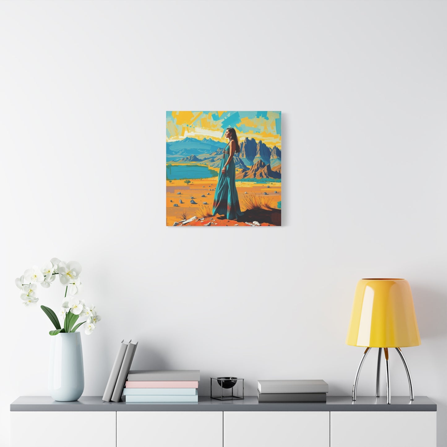 Canvas Print -Vibrant Native American Woman Wall Art