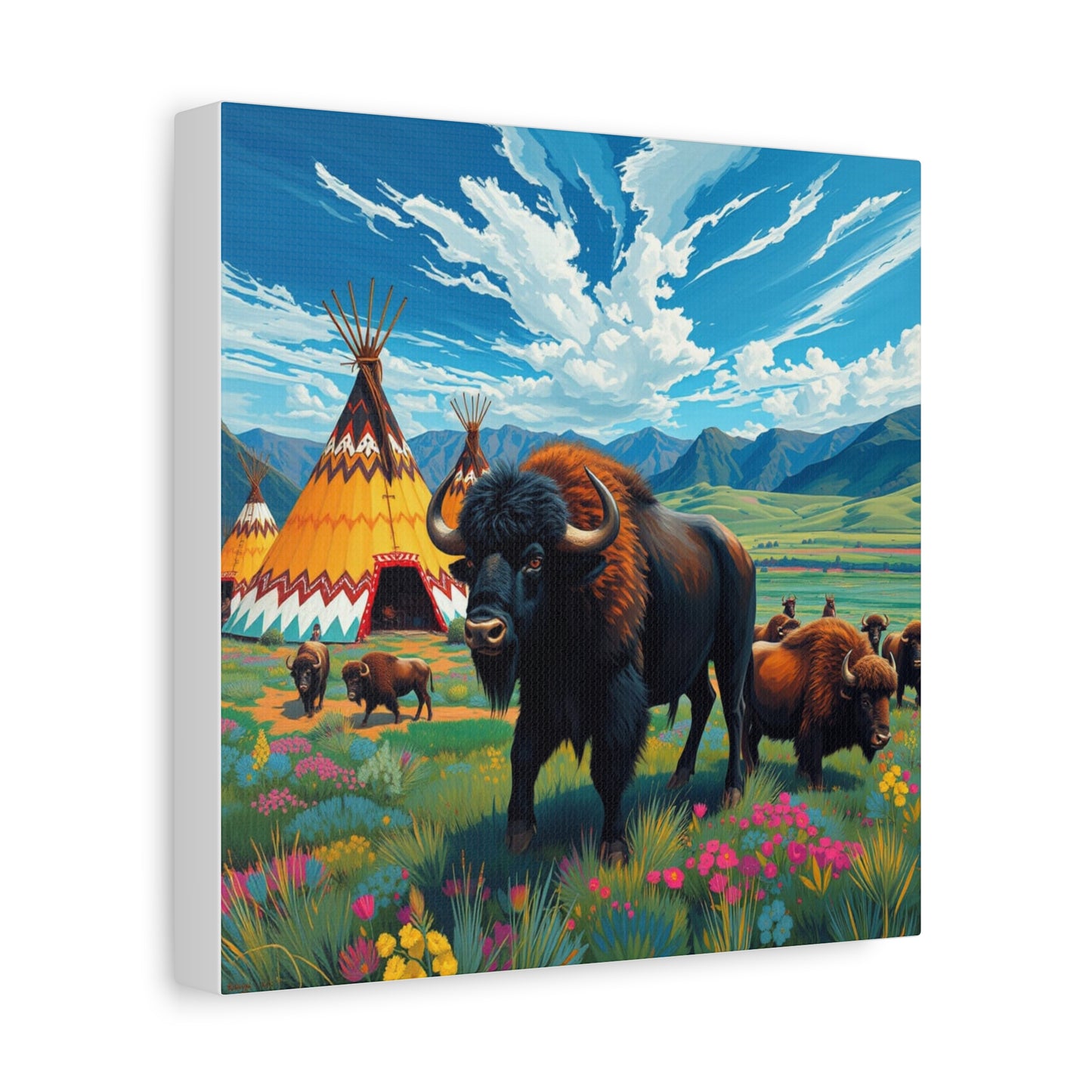 Canvas Print -Vibrant Buffalo Wall Art