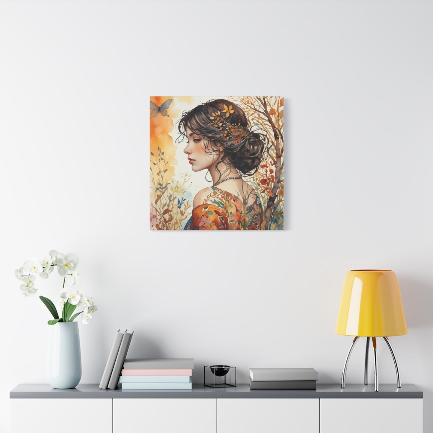Girl with Leaves in Her Hair Abstract Art