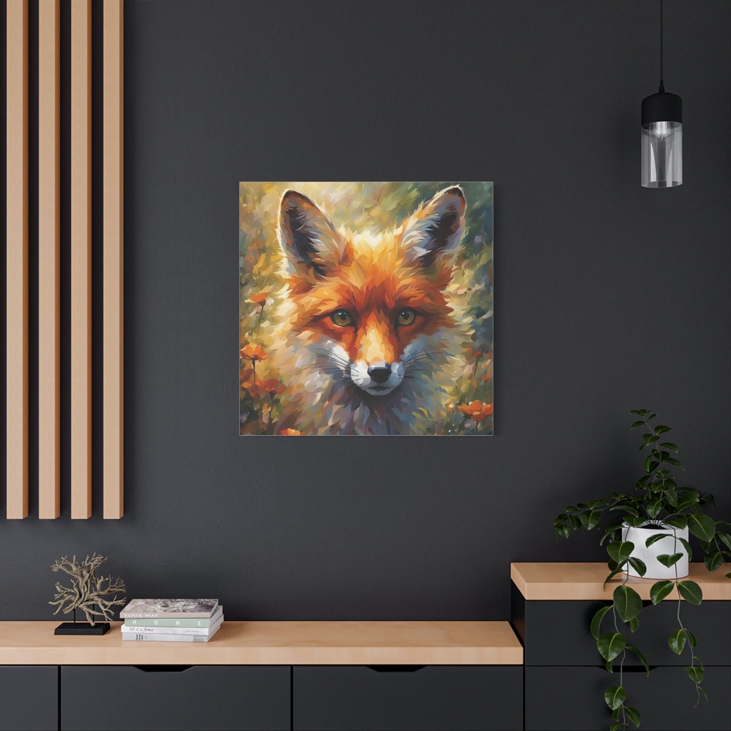 Fox in the Flowers Abstract Art